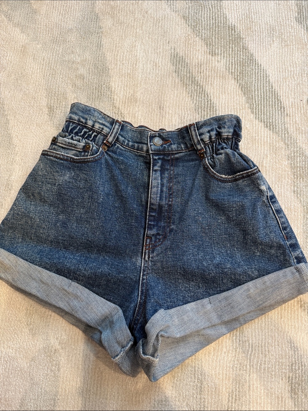 Retrofete Rolled-Hem Denim Shorts
